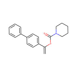 C=C(OC(=O)N1CCCCC1)c1ccc(-c2ccccc2)cc1 ZINC000043207251