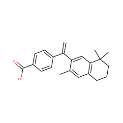 C=C(c1ccc(C(=O)O)cc1)c1cc2c(cc1C)CCCC2(C)C ZINC000013742673