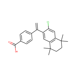 C=C(c1ccc(C(=O)O)cc1)c1cc2c(cc1Cl)C(C)(C)CCC2(C)C ZINC000013738454