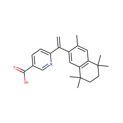 C=C(c1ccc(C(=O)O)cn1)c1cc2c(cc1C)C(C)(C)CCC2(C)C ZINC000013742677