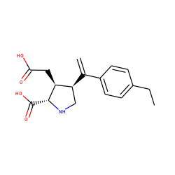 C=C(c1ccc(CC)cc1)[C@H]1CN[C@H](C(=O)O)[C@H]1CC(=O)O ZINC000013758376