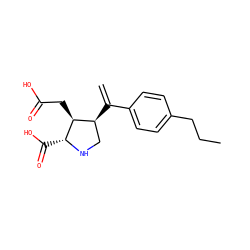 C=C(c1ccc(CCC)cc1)[C@H]1CN[C@H](C(=O)O)[C@H]1CC(=O)O ZINC000013758378