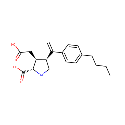 C=C(c1ccc(CCCC)cc1)[C@H]1CN[C@H](C(=O)O)[C@H]1CC(=O)O ZINC000013758380