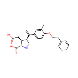 C=C(c1ccc(OCCc2ccccc2)c(C)c1)[C@H]1CN[C@H](C(=O)O)[C@H]1CC(=O)O ZINC000013758413