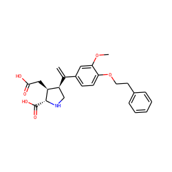 C=C(c1ccc(OCCc2ccccc2)c(OC)c1)[C@H]1CN[C@H](C(=O)O)[C@H]1CC(=O)O ZINC000013758409