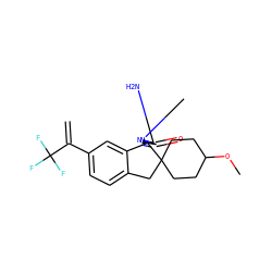 C=C(c1ccc2c(c1)[C@@]1(N=C(N)N(C)C1=O)C1(CCC(OC)CC1)C2)C(F)(F)F ZINC000141972340