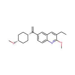 C=C(c1ccc2nc(OC)c(CC)cc2c1)[C@H]1CC[C@@H](OC)CC1 ZINC000253639066