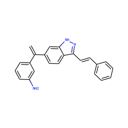 C=C(c1cccc(N)c1)c1ccc2c(/C=C/c3ccccc3)n[nH]c2c1 ZINC000166886144