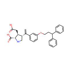 C=C(c1cccc(OCCC(c2ccccc2)c2ccccc2)c1)[C@@H]1CN[C@H](C(=O)O)[C@H]1CC(=O)O ZINC000013758425