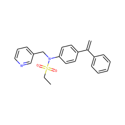 C=C(c1ccccc1)c1ccc(N(Cc2cccnc2)S(=O)(=O)CC)cc1 ZINC000026835426