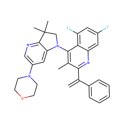C=C(c1ccccc1)c1nc2cc(F)cc(F)c2c(N2CC(C)(C)c3ncc(N4CCOCC4)cc32)c1C ZINC000118094334
