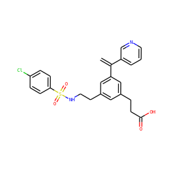 C=C(c1cccnc1)c1cc(CCNS(=O)(=O)c2ccc(Cl)cc2)cc(CCC(=O)O)c1 ZINC000000605767