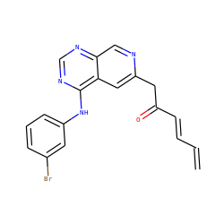 C=C/C=C/C(=O)Cc1cc2c(Nc3cccc(Br)c3)ncnc2cn1 ZINC000040860496