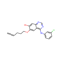 C=C=CCCCOc1cc2c(Nc3cccc(Cl)c3)ncnc2cc1O ZINC000045337771