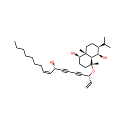 C=C[C@H](C#CC#C[C@@H](O)/C=C\CCCCCCC)O[C@]1(C)CC[C@@H](O)[C@]2(C)CC[C@@H](C(C)C)[C@@H](O)[C@@H]12 ZINC000299836268