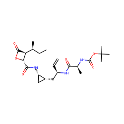 C=C[C@H](C[C@@H]1C[C@@H]1NC(=O)[C@@H]1OC(=O)[C@H]1[C@@H](C)CC)NC(=O)[C@H](C)NC(=O)OC(C)(C)C ZINC000095586654