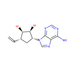 C=C[C@H]1C[C@@H](n2cnc3c(N)ncnc32)[C@H](O)[C@@H]1O ZINC000003777862