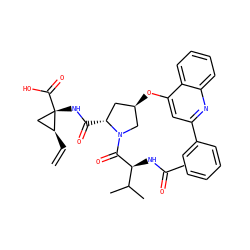 C=C[C@H]1C[C@]1(NC(=O)[C@@H]1C[C@@H](Oc2cc(-c3ccccc3)nc3ccccc23)CN1C(=O)[C@@H](NC(C)=O)C(C)C)C(=O)O ZINC000028086207