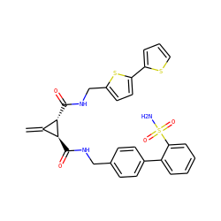 C=C1[C@H](C(=O)NCc2ccc(-c3ccccc3S(N)(=O)=O)cc2)[C@H]1C(=O)NCc1ccc(-c2cccs2)s1 ZINC000028348888