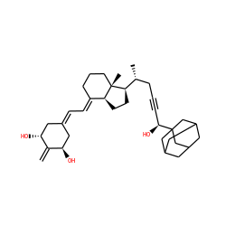 C=C1[C@H](O)CC(=C/C=C2\CCC[C@@]3(C)[C@H]2CC[C@@H]3[C@H](C)CC#C[C@H](O)C23CC4CC(CC(C4)C2)C3)C[C@H]1O ZINC000169343841
