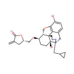 C=C1C[C@@H](CO[C@@H]2CC[C@@]3(O)[C@H]4Cc5ccc(O)c6c5[C@@]3(CCN4CC3CC3)[C@H]2O6)OC1=O ZINC000013724975
