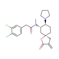 C=C1C[C@]2(CC[C@H](N3CCCC3)[C@@H](N(C)C(=O)Cc3ccc(Cl)c(Cl)c3)C2)OC1=O ZINC000013456652