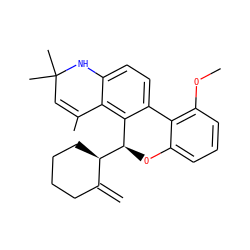 C=C1CCCC[C@H]1[C@@H]1Oc2cccc(OC)c2-c2ccc3c(c21)C(C)=CC(C)(C)N3 ZINC000029415687