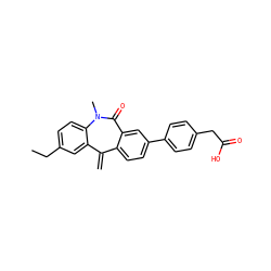C=C1c2ccc(-c3ccc(CC(=O)O)cc3)cc2C(=O)N(C)c2ccc(CC)cc21 ZINC000095553835