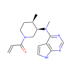 C=CC(=O)N1CC[C@@H](C)[C@@H](N(C)c2ncnc3[nH]ccc23)C1 ZINC001772614123