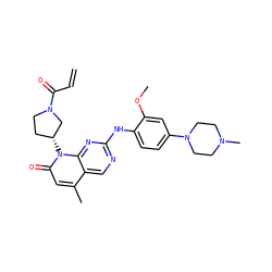 C=CC(=O)N1CC[C@@H](n2c(=O)cc(C)c3cnc(Nc4ccc(N5CCN(C)CC5)cc4OC)nc32)C1 ZINC001772587748