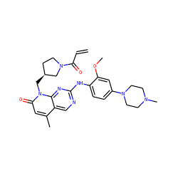 C=CC(=O)N1CC[C@H](Cn2c(=O)cc(C)c3cnc(Nc4ccc(N5CCN(C)CC5)cc4OC)nc32)C1 ZINC000221175746