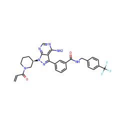 C=CC(=O)N1CCC[C@@H](n2nc(-c3cccc(C(=O)NCc4ccc(C(F)(F)F)cc4)c3)c3c(N)ncnc32)C1 ZINC000095576883