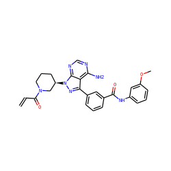 C=CC(=O)N1CCC[C@@H](n2nc(-c3cccc(C(=O)Nc4cccc(OC)c4)c3)c3c(N)ncnc32)C1 ZINC000095573869