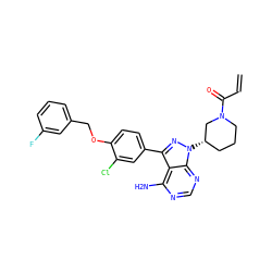 C=CC(=O)N1CCC[C@H](n2nc(-c3ccc(OCc4cccc(F)c4)c(Cl)c3)c3c(N)ncnc32)C1 ZINC001772584387