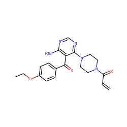 C=CC(=O)N1CCN(c2ncnc(N)c2C(=O)c2ccc(OCC)cc2)CC1 ZINC000653830072