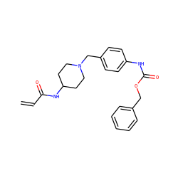 C=CC(=O)NC1CCN(Cc2ccc(NC(=O)OCc3ccccc3)cc2)CC1 ZINC000095571921