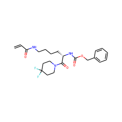 C=CC(=O)NCCCC[C@H](NC(=O)OCc1ccccc1)C(=O)N1CCC(F)(F)CC1 ZINC000095561106