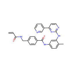 C=CC(=O)NCc1ccc(C(=O)Nc2ccc(C)c(Nc3nccc(-c4cccnc4)n3)c2)cc1 ZINC000140300050