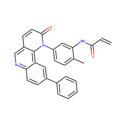 C=CC(=O)Nc1cc(-n2c(=O)ccc3cnc4ccc(-c5ccccc5)cc4c32)ccc1C ZINC000208988649