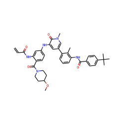 C=CC(=O)Nc1cc(Nc2cc(-c3cccc(NC(=O)c4ccc(C(C)(C)C)cc4)c3C)cn(C)c2=O)ccc1C(=O)N1CCC(OC)CC1 ZINC001772596904