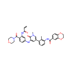 C=CC(=O)Nc1cc(Nc2cc(-c3cccc(NC(=O)c4ccc5c(c4)OCCO5)c3C)cn(C)c2=O)ccc1C(=O)N1CCOCC1 ZINC001772631932