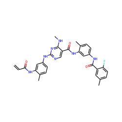 C=CC(=O)Nc1cc(Nc2ncc(C(=O)Nc3cc(NC(=O)c4cc(C)ccc4F)ccc3C)c(NC)n2)ccc1C ZINC001772610672