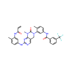 C=CC(=O)Nc1cc(Nc2ncc3c(n2)N(C)C(=O)N(c2cc(NC(=O)c4cccc(C(F)(F)F)c4)ccc2C)C3)ccc1C ZINC001772578134