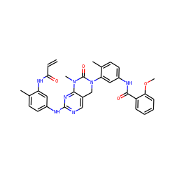 C=CC(=O)Nc1cc(Nc2ncc3c(n2)N(C)C(=O)N(c2cc(NC(=O)c4ccccc4OC)ccc2C)C3)ccc1C ZINC001772584584