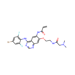 C=CC(=O)Nc1cc2c(Nc3c(F)cc(Br)cc3F)ncnc2cc1OCCNC(=O)CN(C)C ZINC000143111094