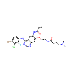 C=CC(=O)Nc1cc2c(Nc3ccc(Br)c(Cl)c3F)ncnc2cc1OCCNC(=O)CCCN(C)C ZINC000143116247