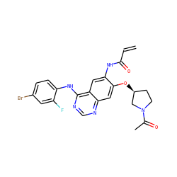 C=CC(=O)Nc1cc2c(Nc3ccc(Br)cc3F)ncnc2cc1O[C@H]1CCN(C(C)=O)C1 ZINC000137831254