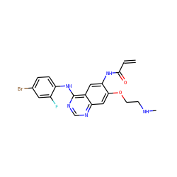 C=CC(=O)Nc1cc2c(Nc3ccc(Br)cc3F)ncnc2cc1OCCNC ZINC000137890467