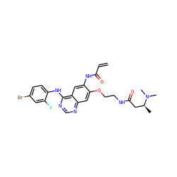C=CC(=O)Nc1cc2c(Nc3ccc(Br)cc3F)ncnc2cc1OCCNC(=O)C[C@H](C)N(C)C ZINC000137935041