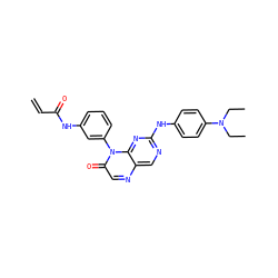 C=CC(=O)Nc1cccc(-n2c(=O)cnc3cnc(Nc4ccc(N(CC)CC)cc4)nc32)c1 ZINC000096933670
